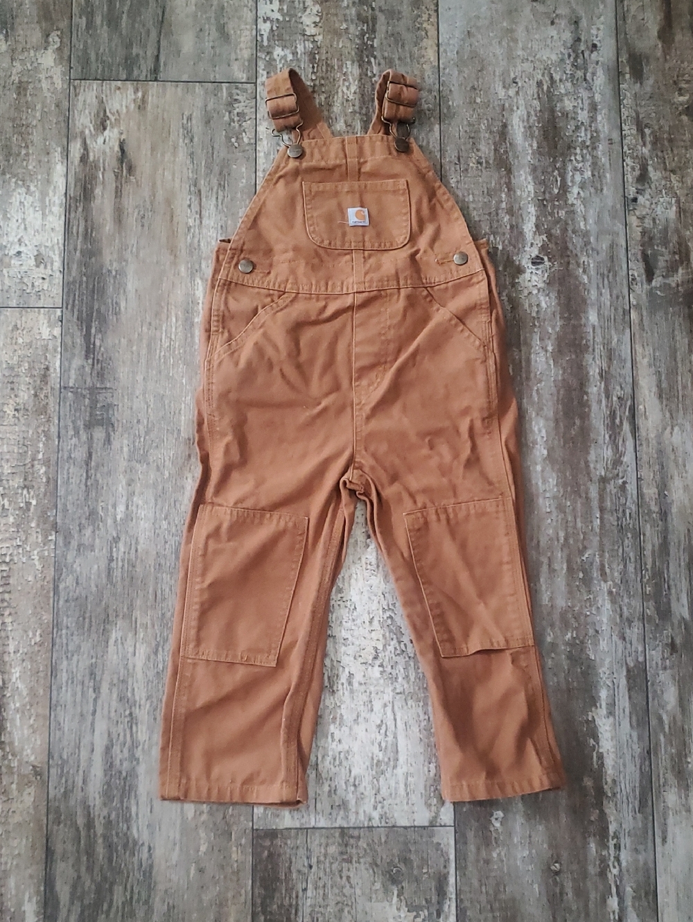 Carhartt Kids Tan Canvas Overalls